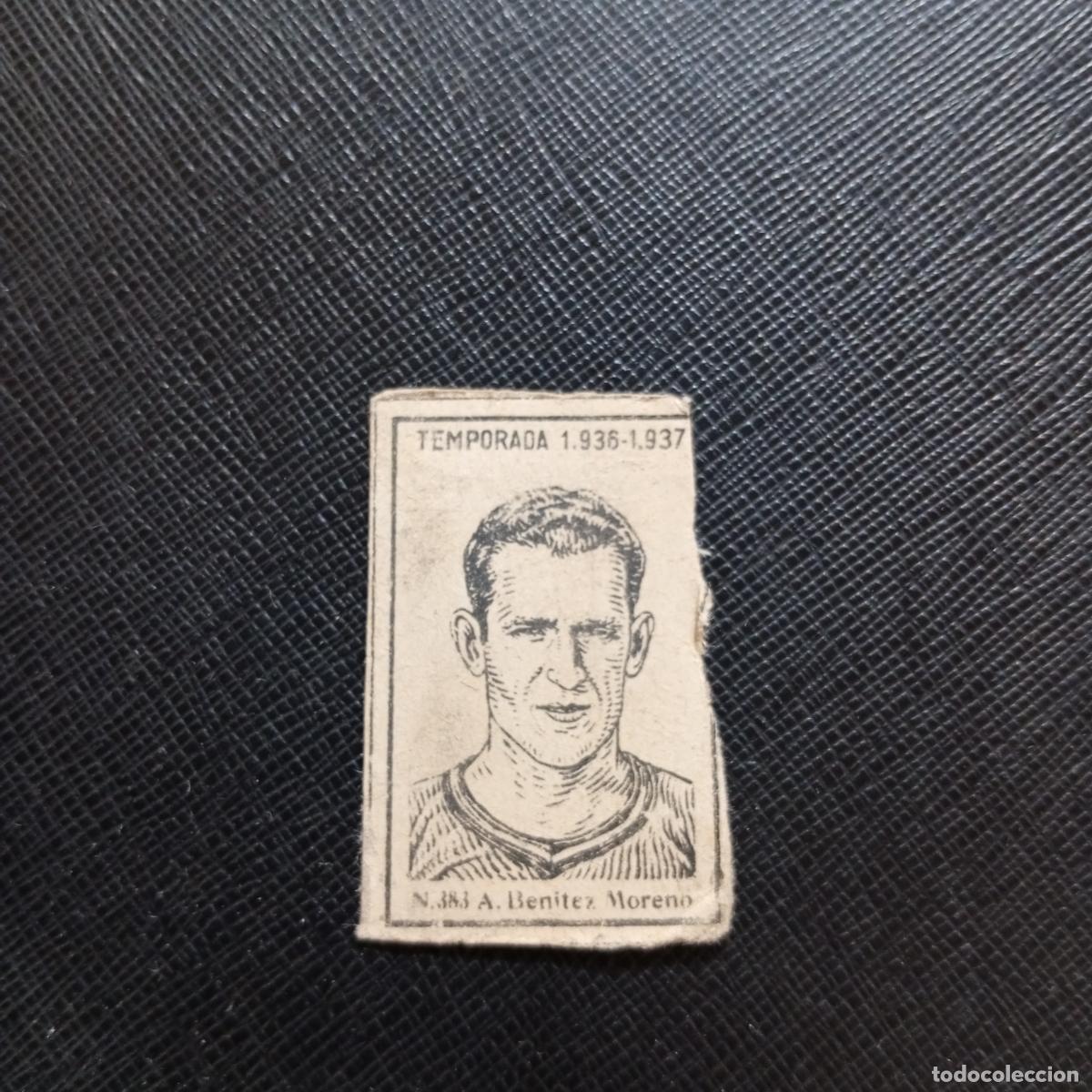 Cromos de F&uacute;tbol: 383 BENITEZ MORENO VALENCIA CERILLAS Y FOSFOROS 1936 1937 LIGA 36 37 CROMO - A120 PG442