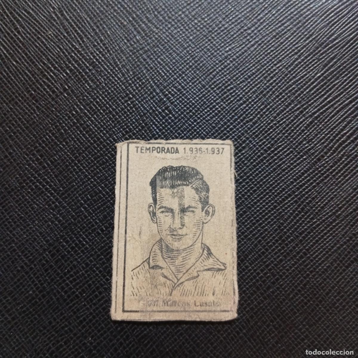 Cromos de F&uacute;tbol: 307 MARCOS LASALA ZARAGOZA CERILLAS Y FOSFOROS 1936 1937 LIGA 36 37 CROMO - A120 PG478