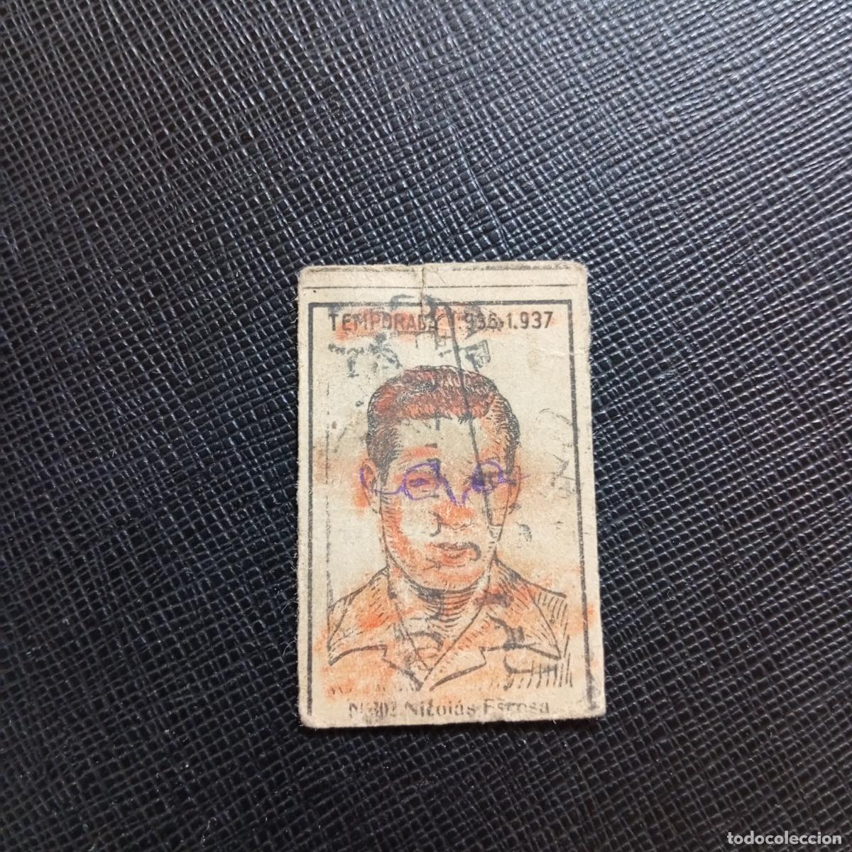 Cromos de F&uacute;tbol: 302 NICOLAS ESCOSA ZARAGOZA CERILLAS Y FOSFOROS 1936 1937 LIGA 36 37 CROMO - A120 PG478