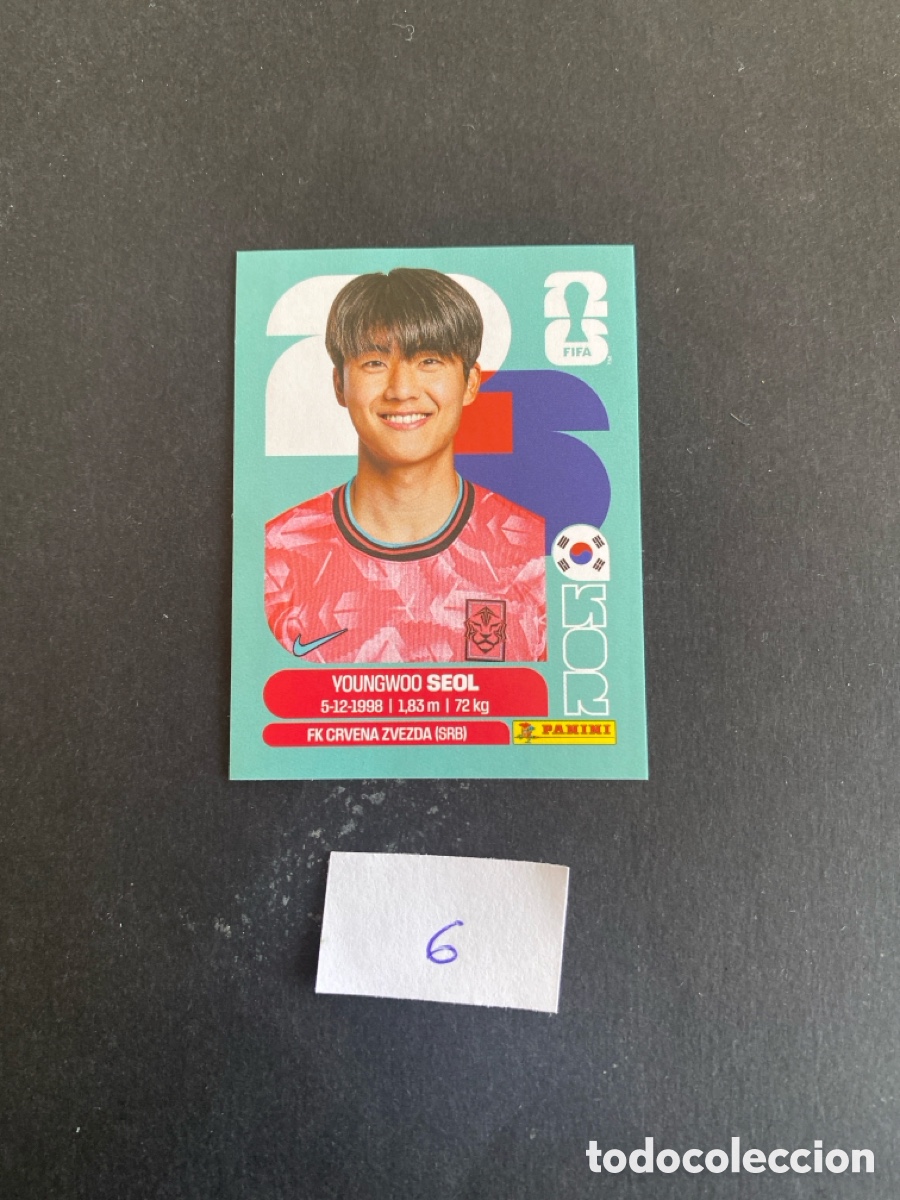 Cromos de F&uacute;tbol: Cromo Korea Mundial 26 N*6 nuevo