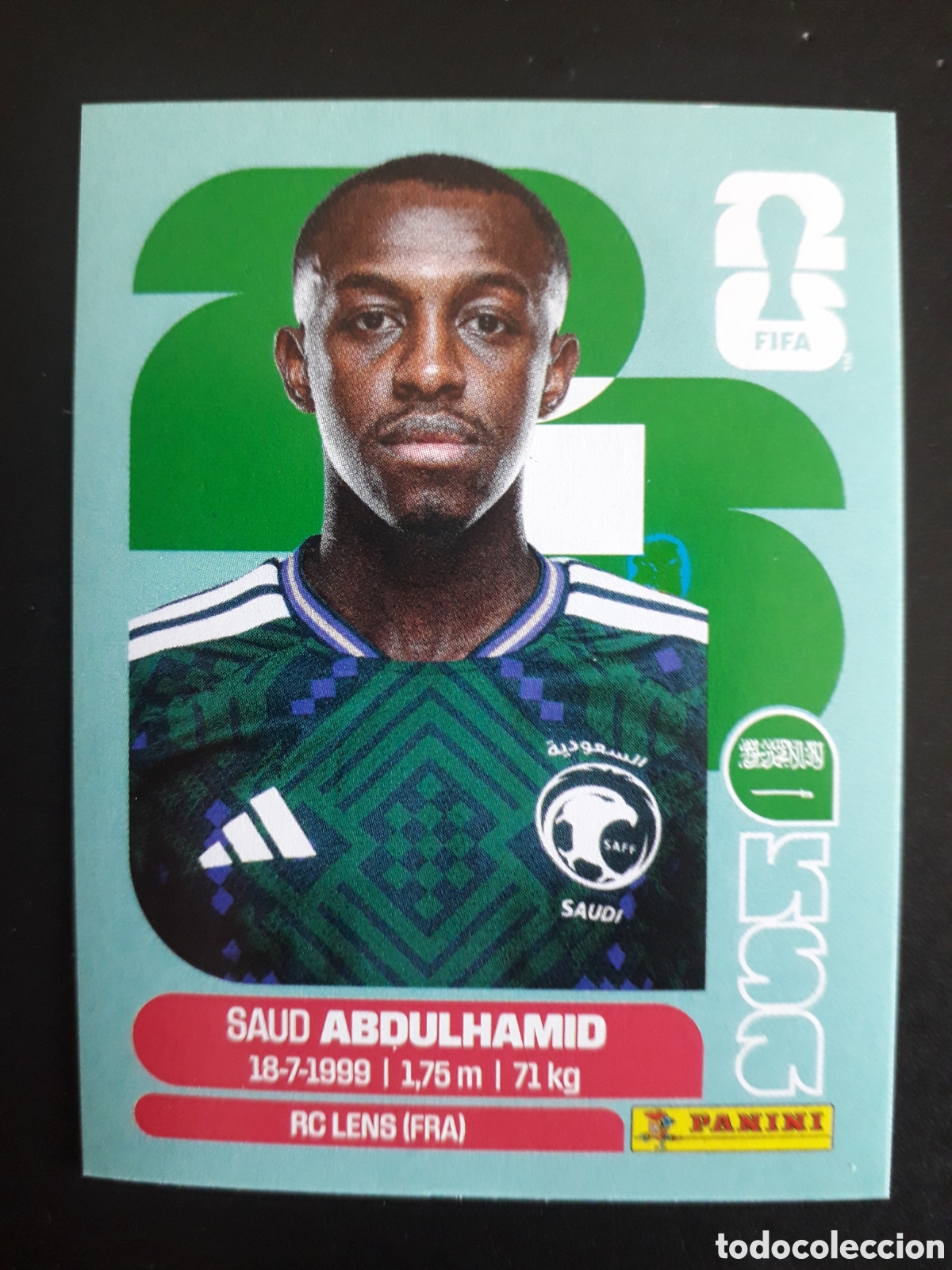 Cromos de F&uacute;tbol: ABDULHAMID ARABIA SAUD&Iacute; KSA 4 MUNDIAL F&Uacute;TBOL 2026 FIFA WORLD CUP PANINI SIN PEGAR PEDIDO M&Iacute;NIMO 3&euro;.