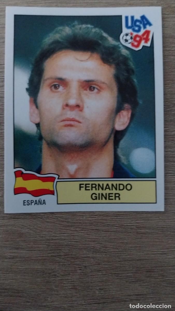 Cromos de F&uacute;tbol: FERNANDO GINER 185 ESPA&Ntilde;A TRASERA VERDE MUNDIAL USA 94 1994 PANINI SIN PEGAR NUNCA PEGADO