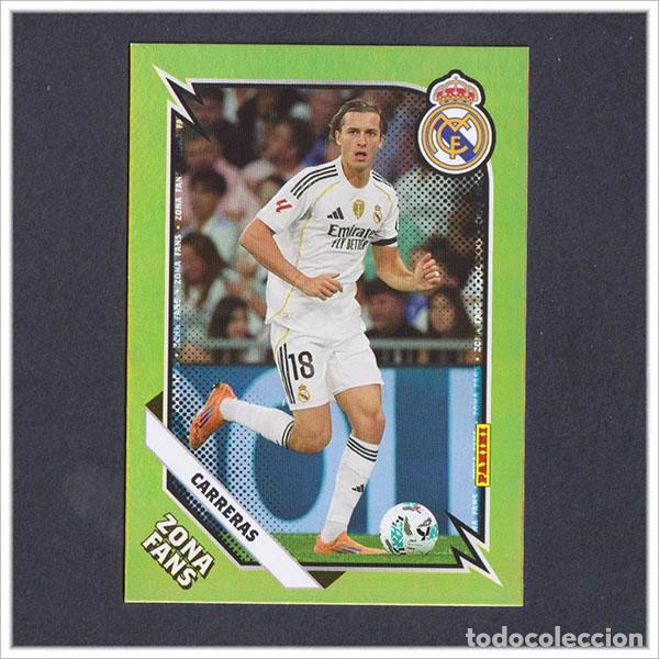 Cromos de F&uacute;tbol: PANINI CLUB 2025 2026 25 26 REAL MADRID CARRERAS KO 35 KO35 ZONA FANS KROMIX LIGA COLECCI&Oacute;N
