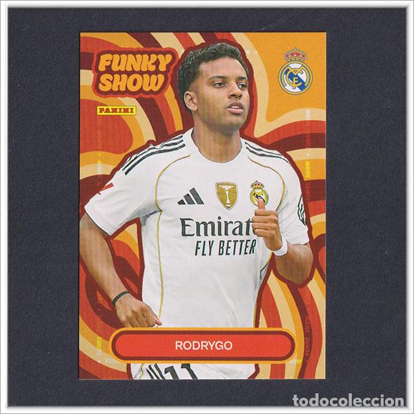 Cromos de F&uacute;tbol: PANINI CLUB 2025 2026 25 26 REAL MADRID RODRYGO 53 FUNKY SHOW LIGA ALBUM COLECCI&Oacute;N F&Uacute;TBOL