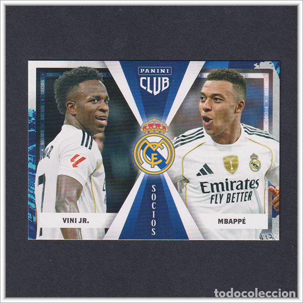 Cromos de F&uacute;tbol: PANINI CLUB 2025 2026 25 26 REAL MADRID VINICIUS MBAPPE 49 SOCIOS LIGA ALBUM COLECCI&Oacute;N F&Uacute;TBOL