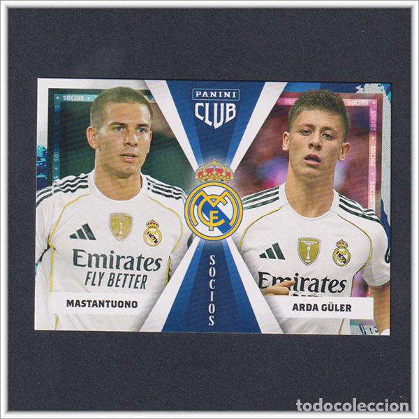 Cromos de F&uacute;tbol: PANINI CLUB 2025 2026 25 26 REAL MADRID MASTANTUONO ARDA GULER 48 SOCIOS LIGA ALBUM COLECCI&Oacute;N