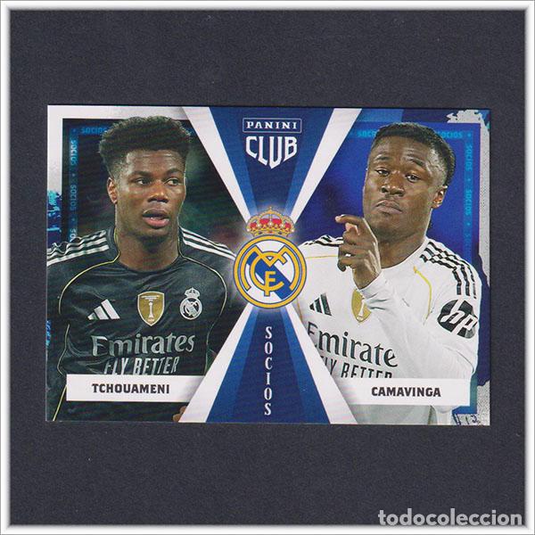 Cromos de F&uacute;tbol: PANINI CLUB 2025 2026 25 26 REAL MADRID TCHOUAMENI CAMAVINGA 46 SOCIOS LIGA ALBUM COLECCI&Oacute;N