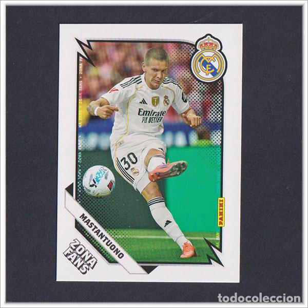 Cromos de F&uacute;tbol: PANINI CLUB 2025 2026 25 26 REAL MADRID MASTANTUONO 40 ZONA FANS LIGA ALBUM COLECCI&Oacute;N F&Uacute;TBOL
