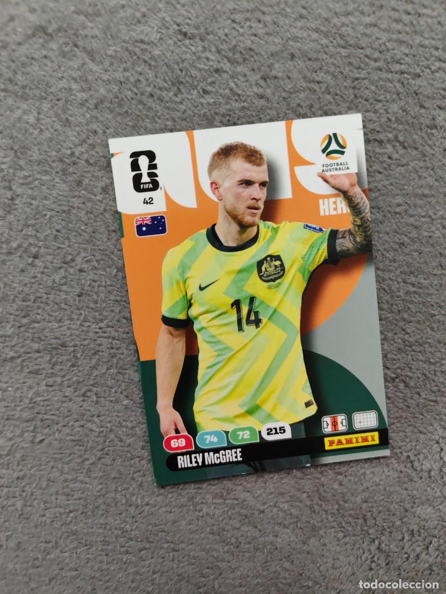 Cromos de F&uacute;tbol: 42 WORLD CUP 2026 RILEY MCGREE AUSTRALIA HERO ADRENALYN MUNDIAL PANINI 26
