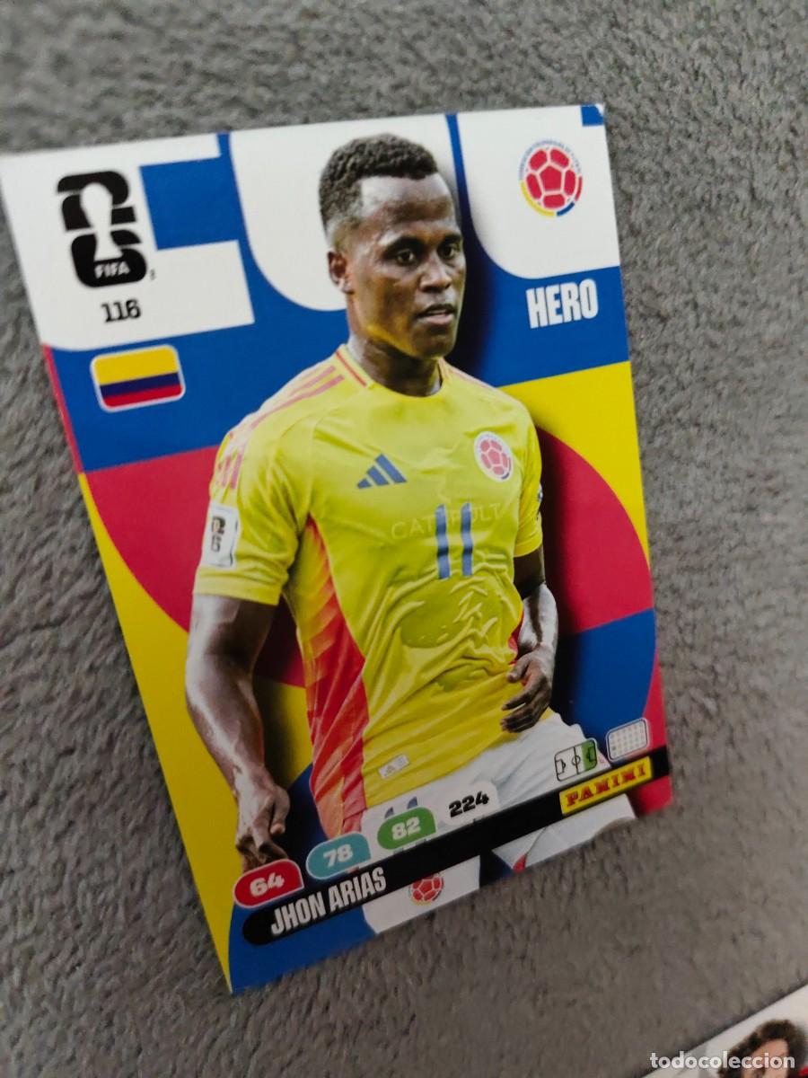 Cromos de F&uacute;tbol: 116 WORLD CUP 2026 JHON ARIAS COLOMBIA HERO ADRENALYN MUNDIAL PANINI 26