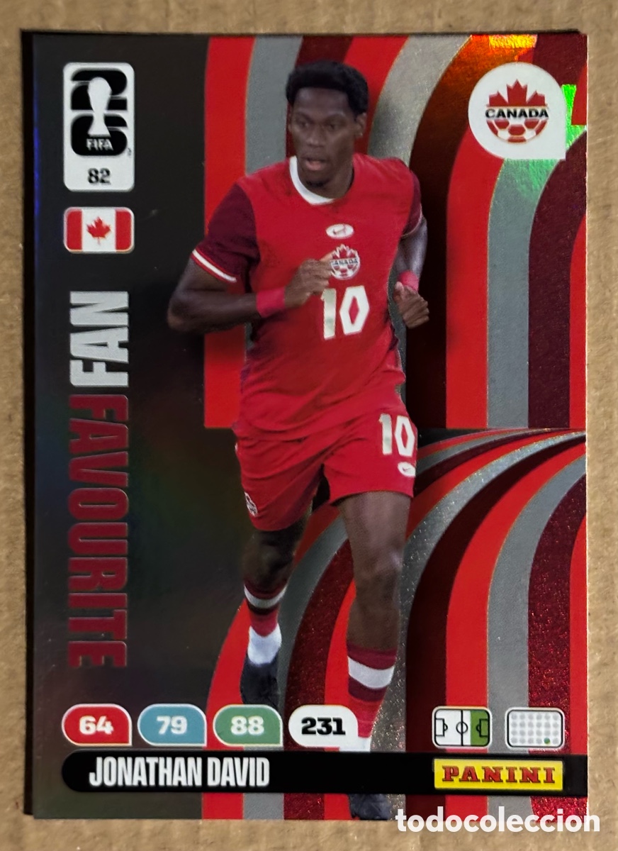 Cromos de F&uacute;tbol: JONATHAN DAVID (CANADA). CARTA FAN FAVOURITE PANINI ADRENALYN XL FIFA WORLD CUP 2026. #82.