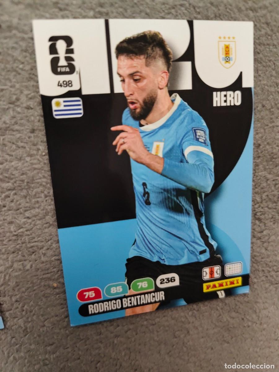 Cromos de F&uacute;tbol: 498 WORLD CUP 2026 RODRIGO BENTANCUR URUGUAY HERO ADRENALYN MUNDIAL PANINI 26