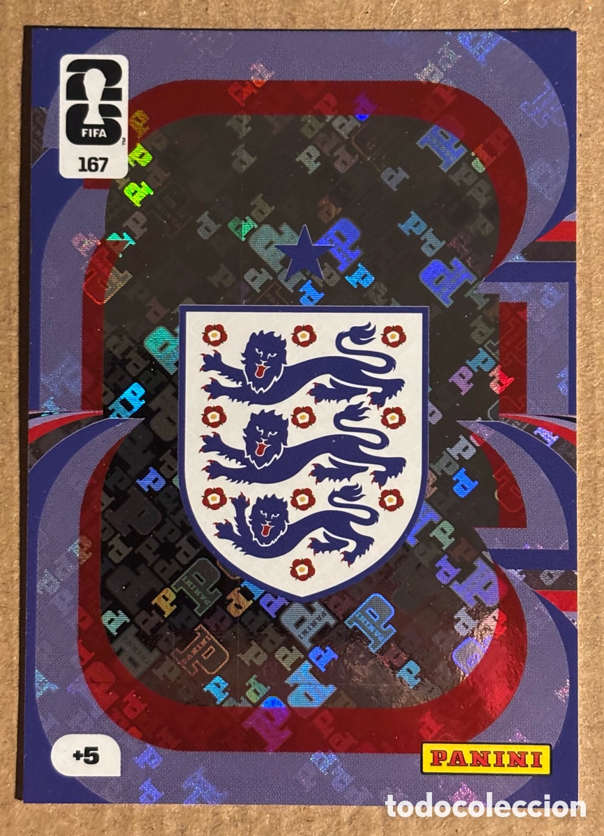 Cromos de F&uacute;tbol: ESCUDO DE INGLATERRA. CARTA PANINI ADRENALYN XL FIFA WORLD CUP 2026. #167.