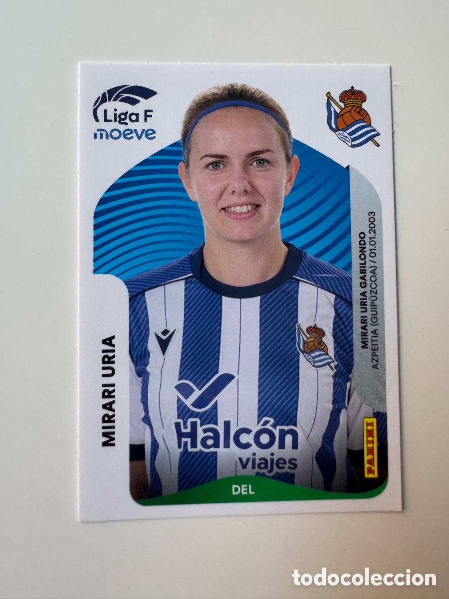Cromos de F&uacute;tbol: PANINI LIGA F FEMENINA 25 26 2025-2026 &ndash; N&ordm; 299 A 299A &ndash; Mirari Uria Real Sociedad Femenino