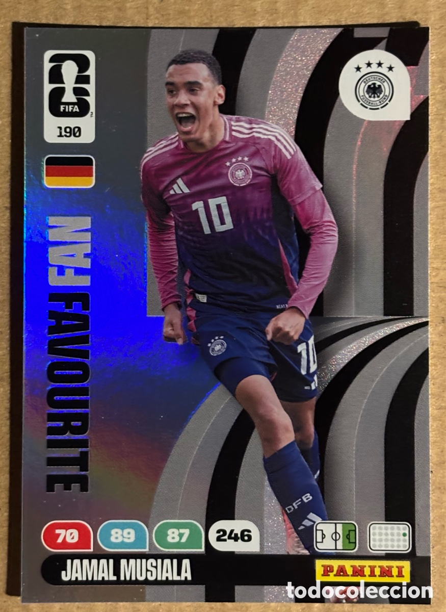 Cromos de F&uacute;tbol: JAMAL MUSIALA (ALEMANIA). CARTA FAN FAVOURITE PANINI ADRENALYN XL FIFA WORLD CUP 2026. #190.