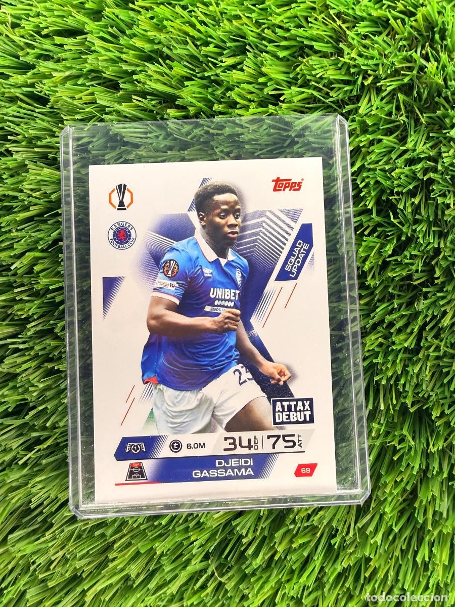 Cromos de F&uacute;tbol: N&ordm; 69 Djeidi Gassama Squad Update Rangers FC Match Attax Extra 25 26