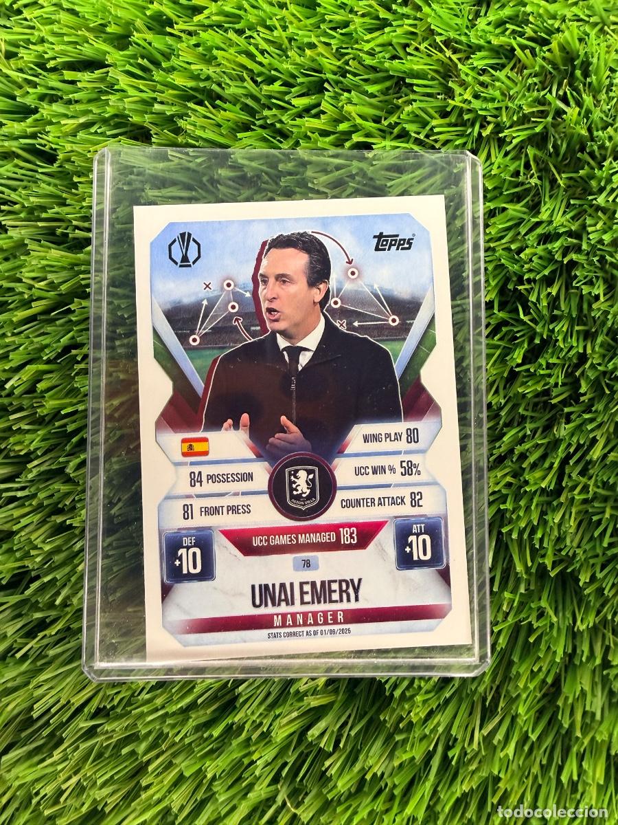 Cromos de F&uacute;tbol: N&ordm; 78 Unai Emery Manager Aston Villa Match Attax Extra 25 26