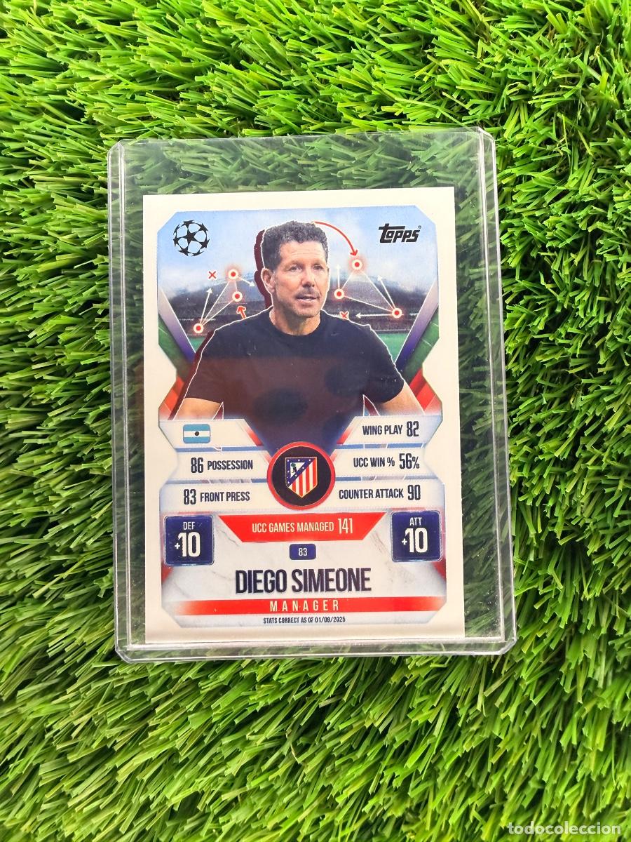 Cromos de F&uacute;tbol: N&ordm; 83 Diego Simeone Manager Atl&eacute;tico de Madrid Match Attax Extra 25 26
