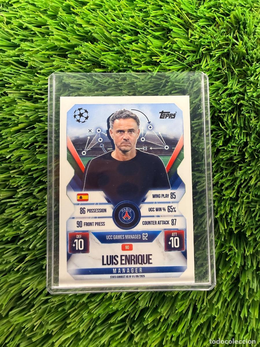 Cromos de F&uacute;tbol: N&ordm; 90 Luis Enrique Manager Paris Saint-Germain Match Attax Extra 25 26