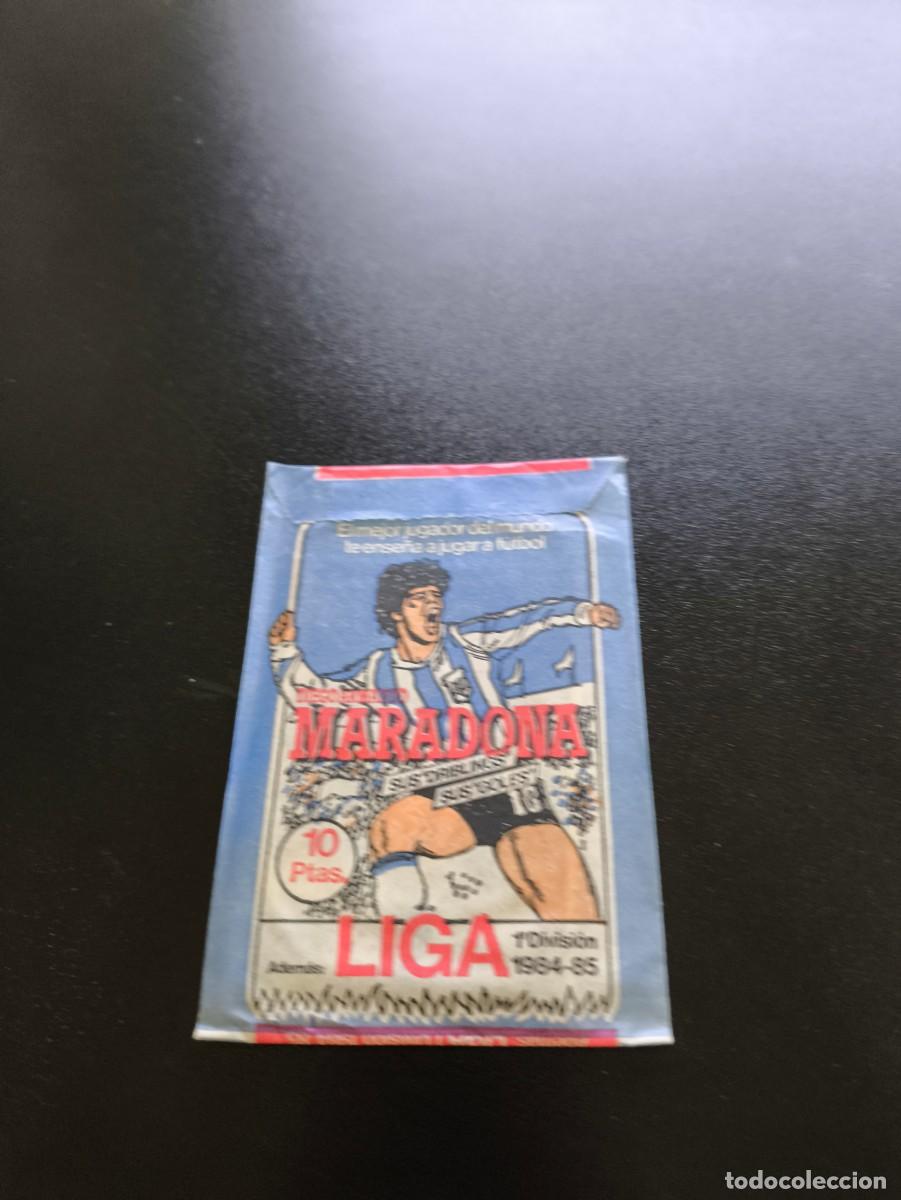 Cromos de F&uacute;tbol: SOBRE SIN ABRIR DIEGO ARMANDO MARADONA BARCELONA LIGA 1984 1985 84 85 NO PANINI ESTE