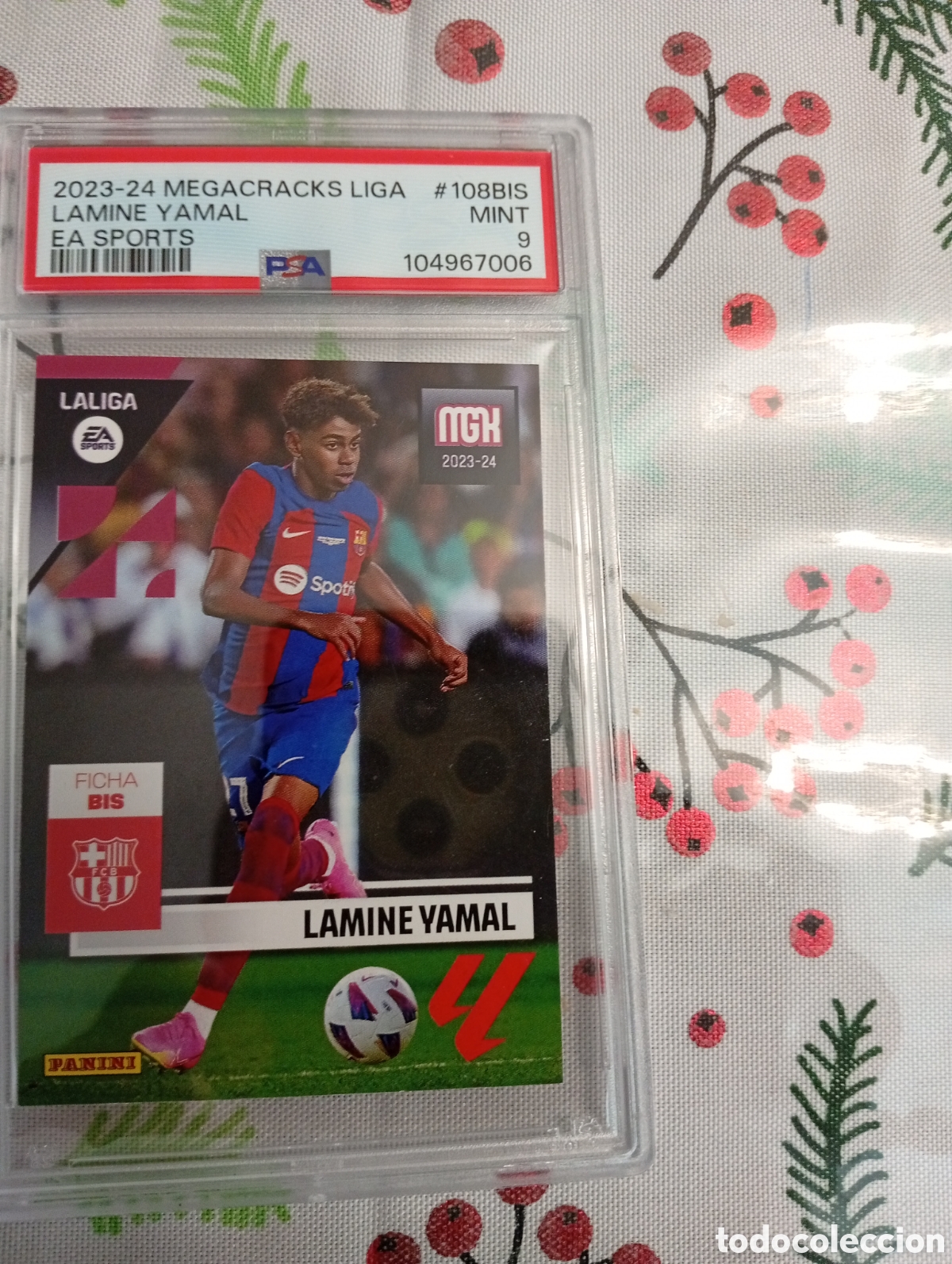 Cromos de F&uacute;tbol: Lam&iacute;ne yamal megacracks rookie 108 bis PSA 9
