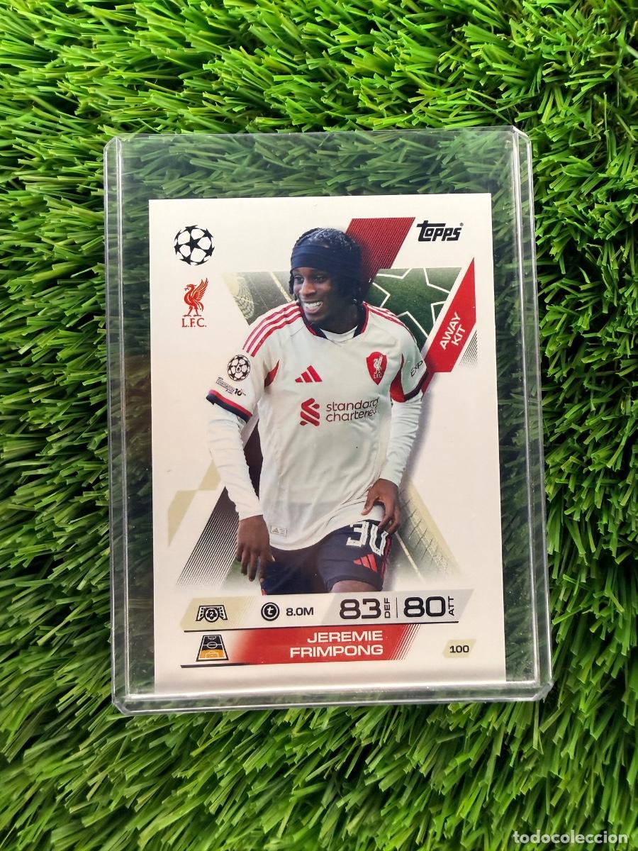 Cromos de F&uacute;tbol: N&ordm; 100 Jeremie Frimpong Away Kit Liverpool Match Attax Extra 25 26