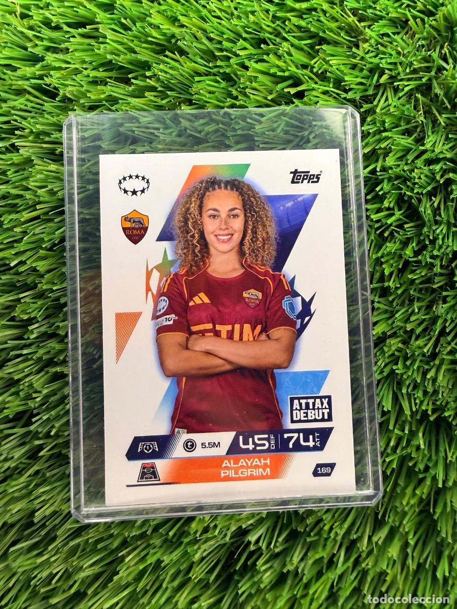 Cromos de F&uacute;tbol: N&ordm; 169 Alayah Pilgrim UWCL AS Roma Match Attax Extra 25 26