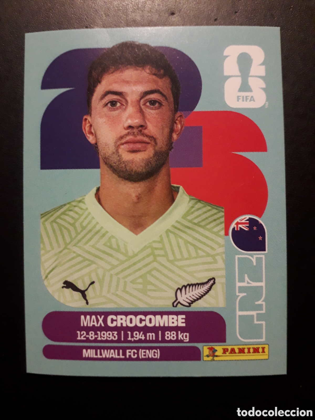 Cromos de F&uacute;tbol: CROCOMBE NUEVA ZELANDA NZL 2 MUNDIAL F&Uacute;TBOL 2026 FIFA WORLD CUP PANINI SIN PEGAR PEDIDO M&Iacute;NIMO 3&euro;.