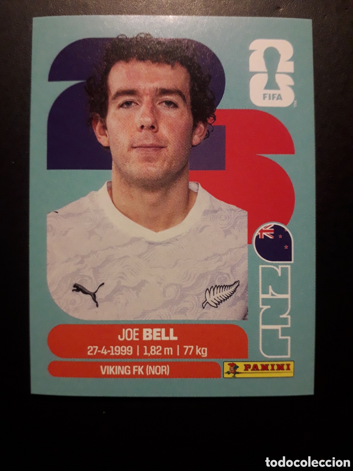 Cromos de F&uacute;tbol: BELL NUEVA ZELANDA NZL 10 MUNDIAL F&Uacute;TBOL 2026 FIFA WORLD CUP PANINI SIN PEGAR PEDIDO M&Iacute;NIMO 3&euro;