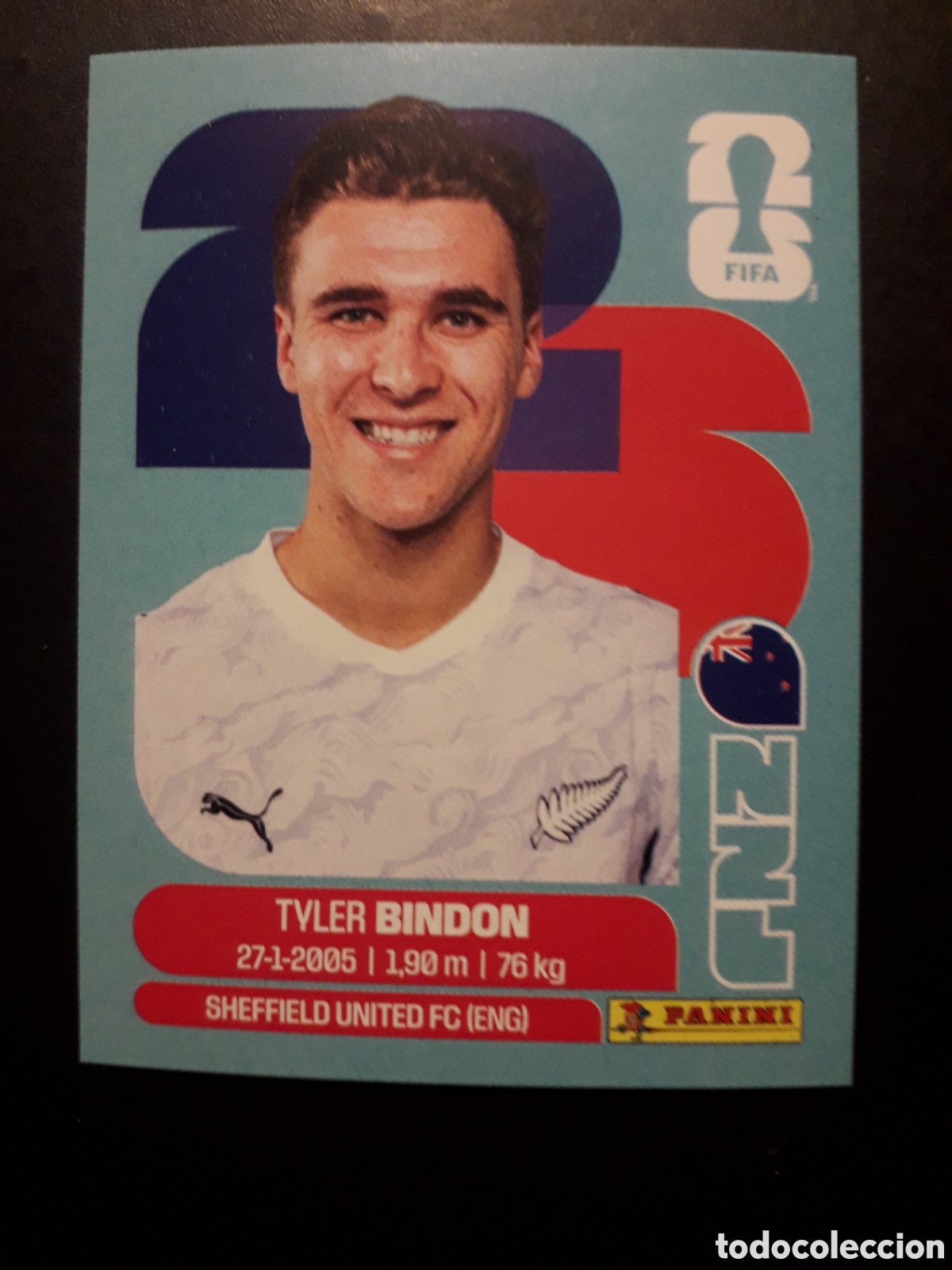 Cromos de F&uacute;tbol: BINDON NUEVA ZELANDA NZL 7 MUNDIAL F&Uacute;TBOL 2026 FIFA WORLD CUP PANINI SIN PEGAR PEDIDO M&Iacute;NIMO 3&euro;