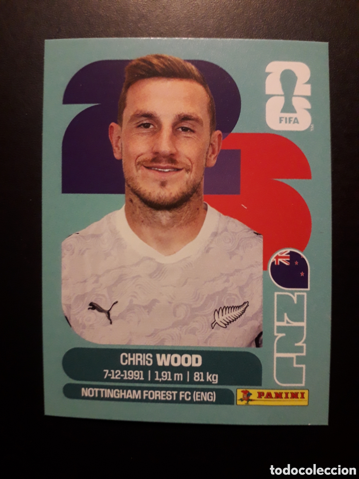 Cromos de F&uacute;tbol: WOOD NUEVA ZELANDA NZL 17 MUNDIAL F&Uacute;TBOL 2026 FIFA WORLD CUP PANINI SIN PEGAR PEDIDO M&Iacute;NIMO 3&euro;