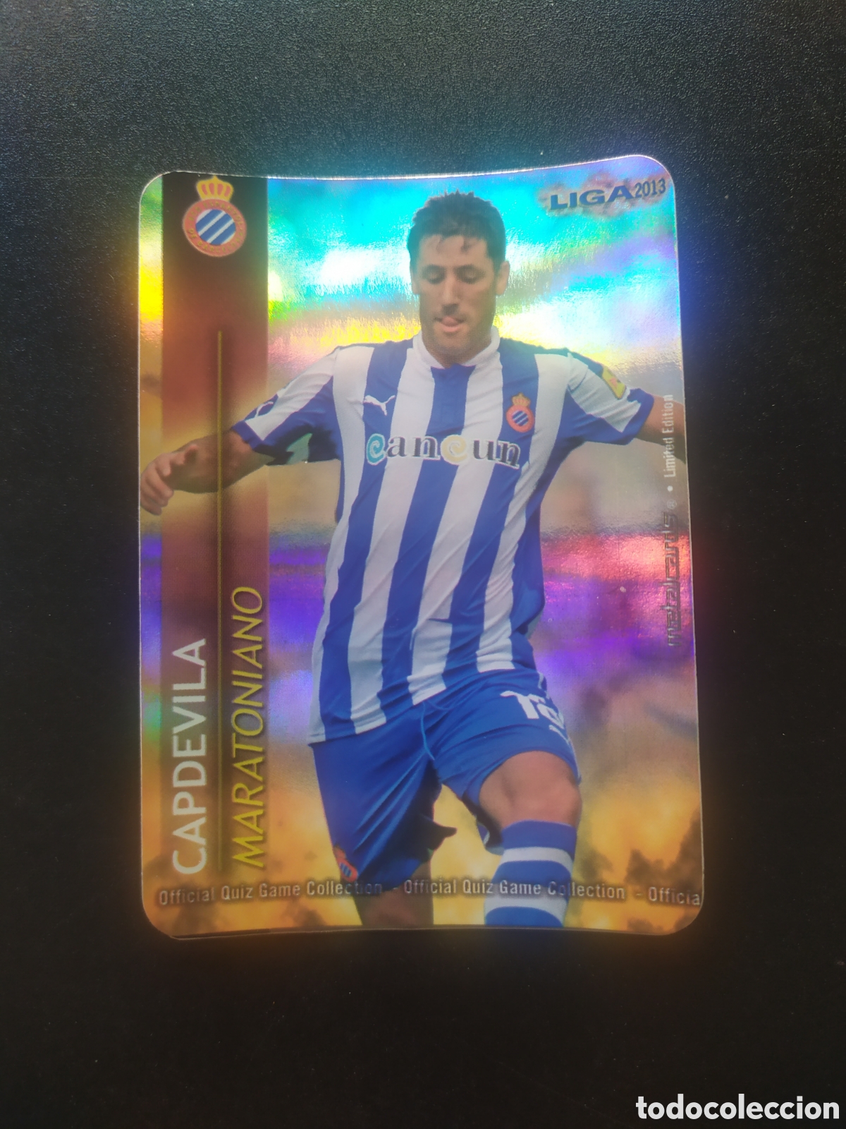 Cromos de F&uacute;tbol: Mundicromo fichas Liga 2012 2013 12 13 Capdevila maratoniano brillo rayas edici&oacute;n limitada Espanyol