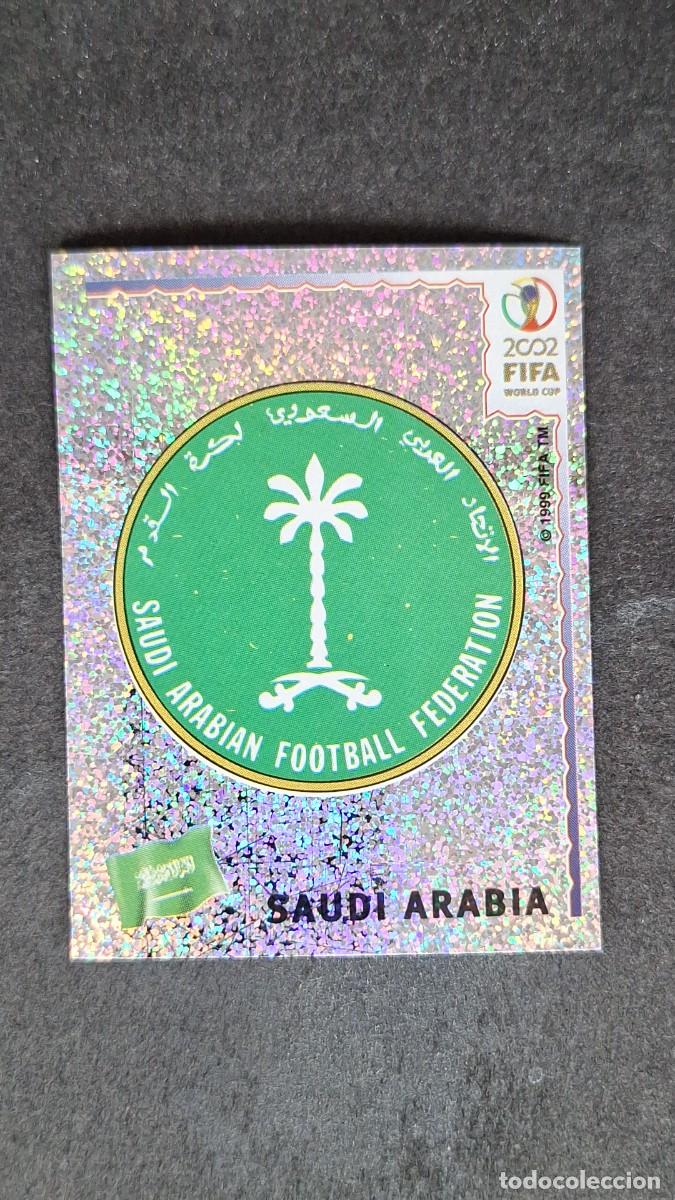 Cromos de F&uacute;tbol: L2 ESCUDO SELECCION ARABIA SAUDI 332 MUNDIAL KOREA Y JAPON 2002 PANINI NUNCA PEGADO SIN PEGAR