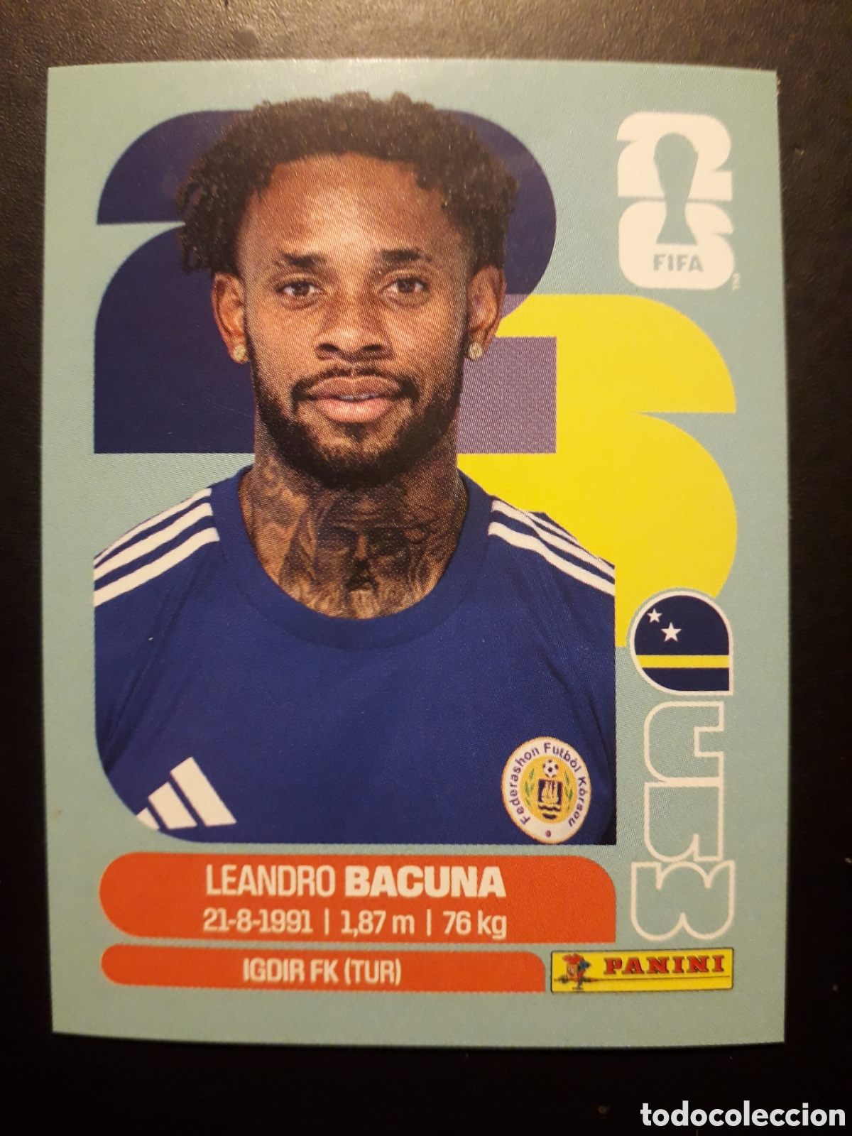 Cromos de F&uacute;tbol: LEANDRO BACUNA CURA&Ccedil;AO CUW 12 MUNDIAL F&Uacute;TBOL 2026 FIFA WORLD CUP PANINI SIN PEGAR PEDIDO M&Iacute;NIMO 3&euro;.