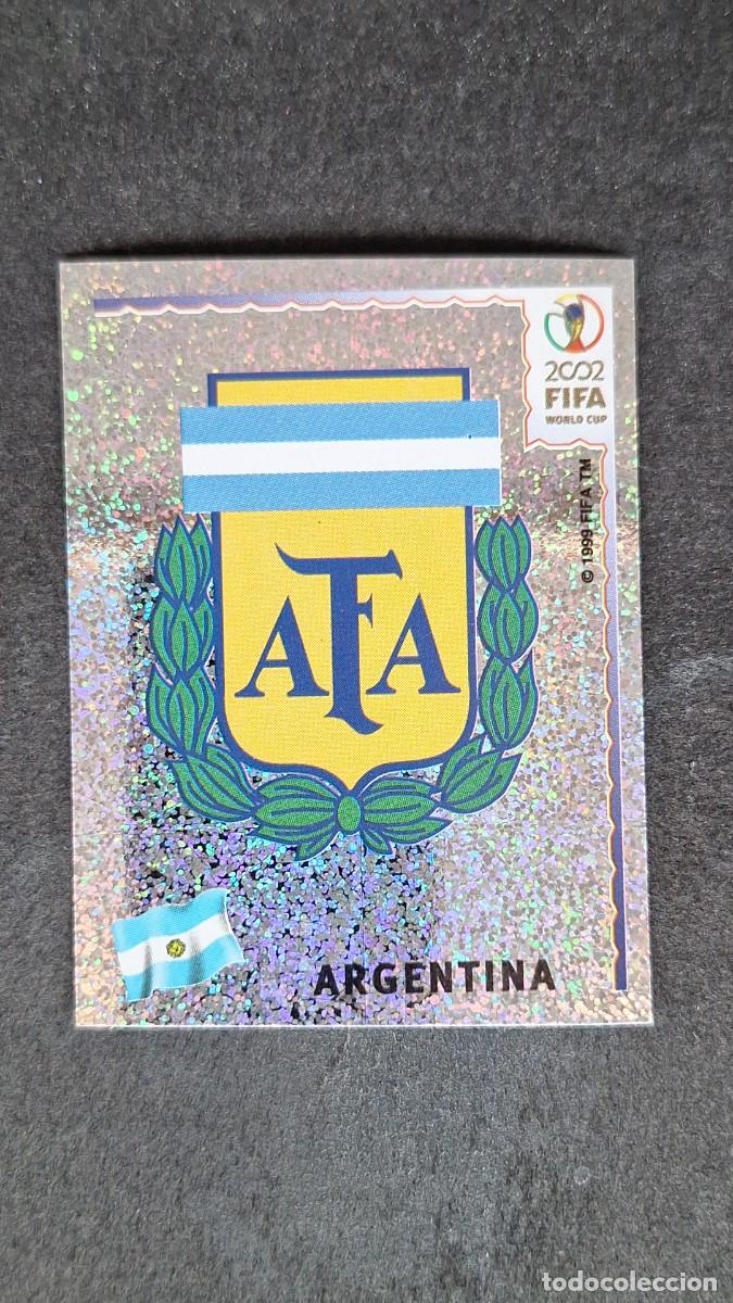 Cromos de F&uacute;tbol: L2 ESCUDO SELECCION ARGENTINA 386 MUNDIAL KOREA Y JAPON 2002 PANINI NUNCA PEGADO SIN PEGAR