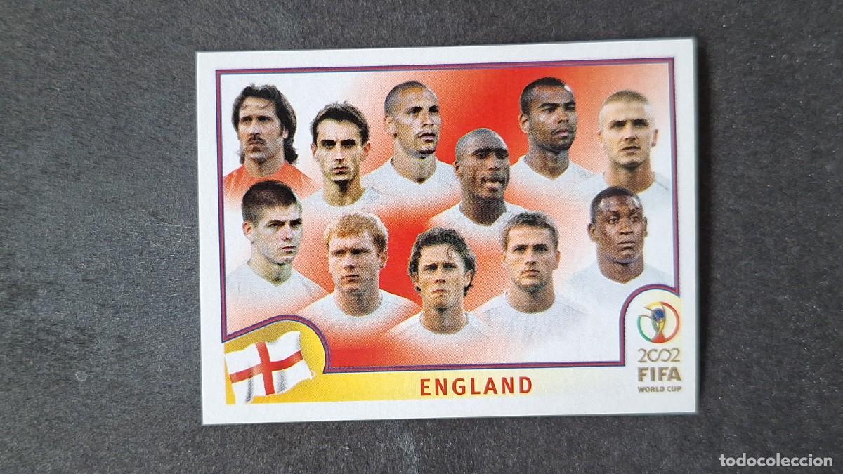 Cromos de F&uacute;tbol: L2 EQUIPO SELECCION INGLATERRA 421 MUNDIAL KOREA Y JAPON 2002 PANINI NUNCA PEGADO SIN PEGAR