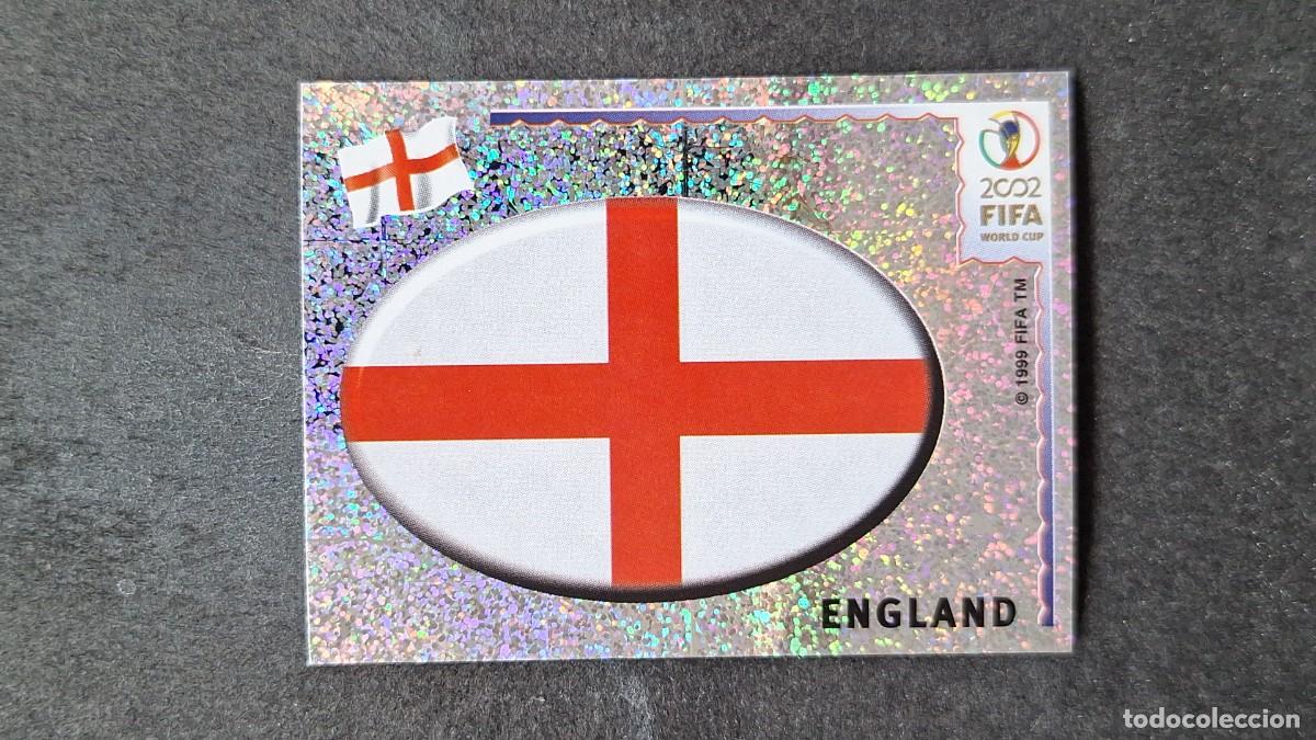 Cromos de F&uacute;tbol: L2 ESCUDO SELECCION INGLATERRA 422 MUNDIAL KOREA Y JAPON 2002 PANINI NUNCA PEGADO SIN PEGAR