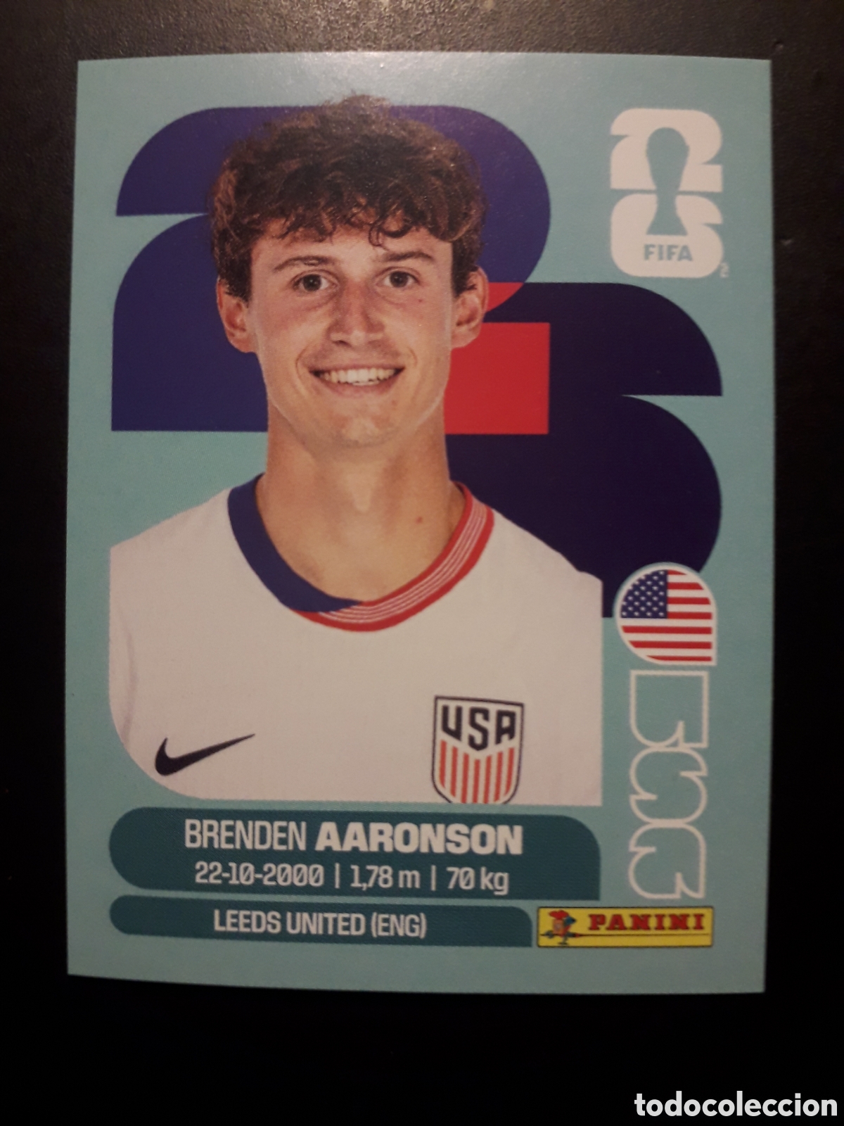 Cromos de F&uacute;tbol: AARONSON ESTADOS UNIDOS USA 17 MUNDIAL F&Uacute;TBOL 2026 FIFA WORLD CUP PANINI SIN PEGAR PEDIDO M&Iacute;NIMO 3&euro;.