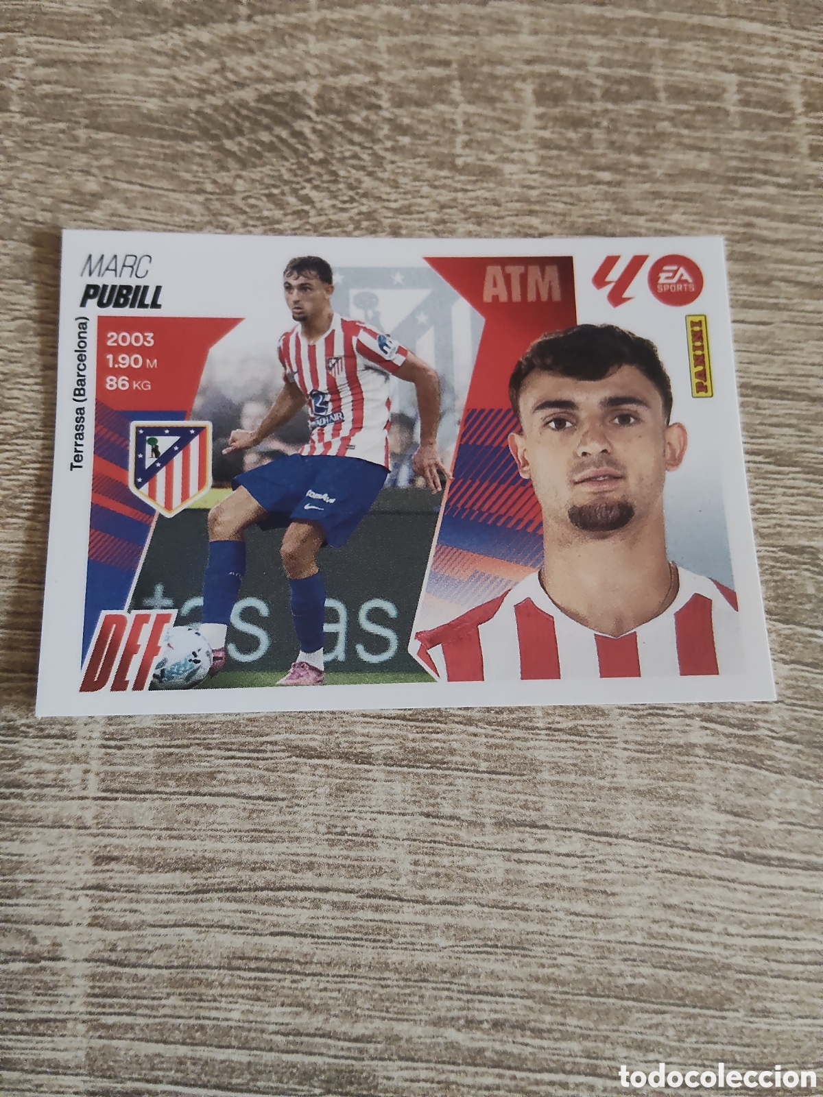 Fu&szlig;ball-Sticker: Pubill coloca Atletico de Madrid liga 2025 2026 25 26 ediciones este
