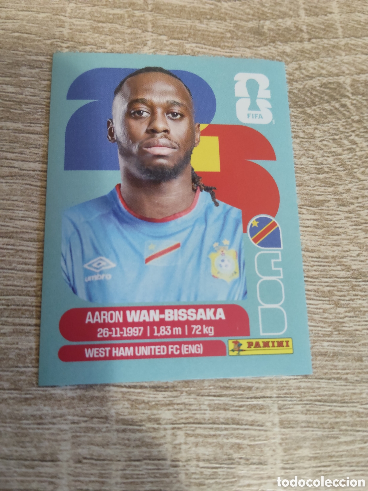 Cromos de F&uacute;tbol: Panini mundial 2026 COD 3 Aaron Wan-Bissaka Congo