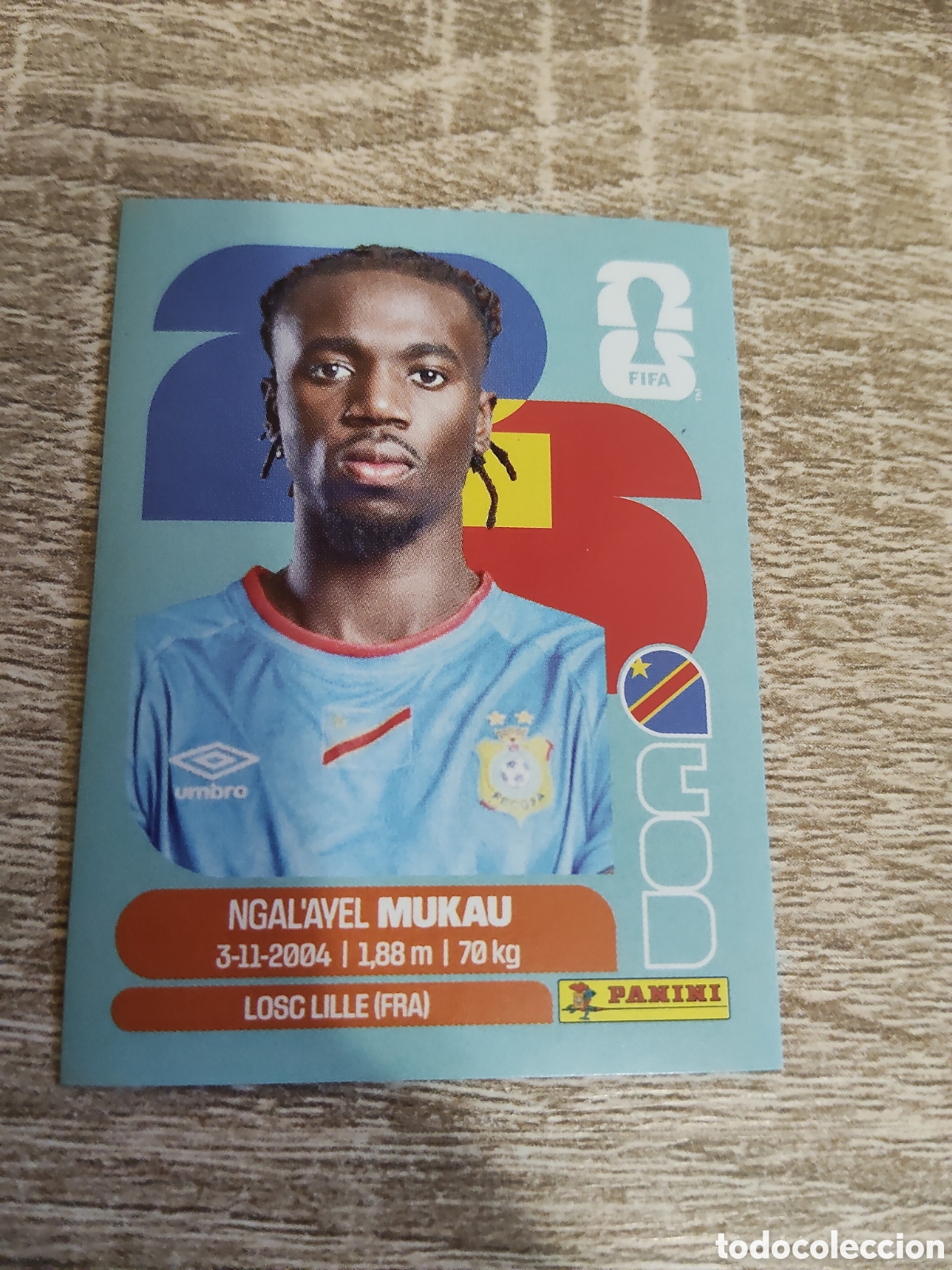 Cromos de F&uacute;tbol: Panini mundial 2026 COD 9 Ngal'Avel Mukau Congo