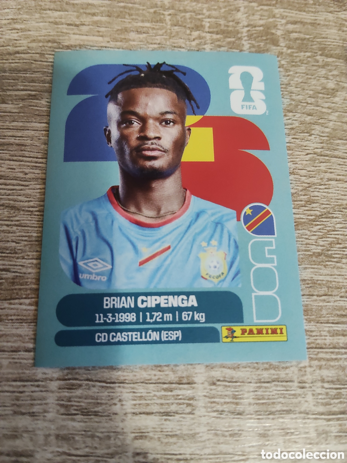Cromos de F&uacute;tbol: Panini mundial 2026 COD 17 Brian Cipenga Congo