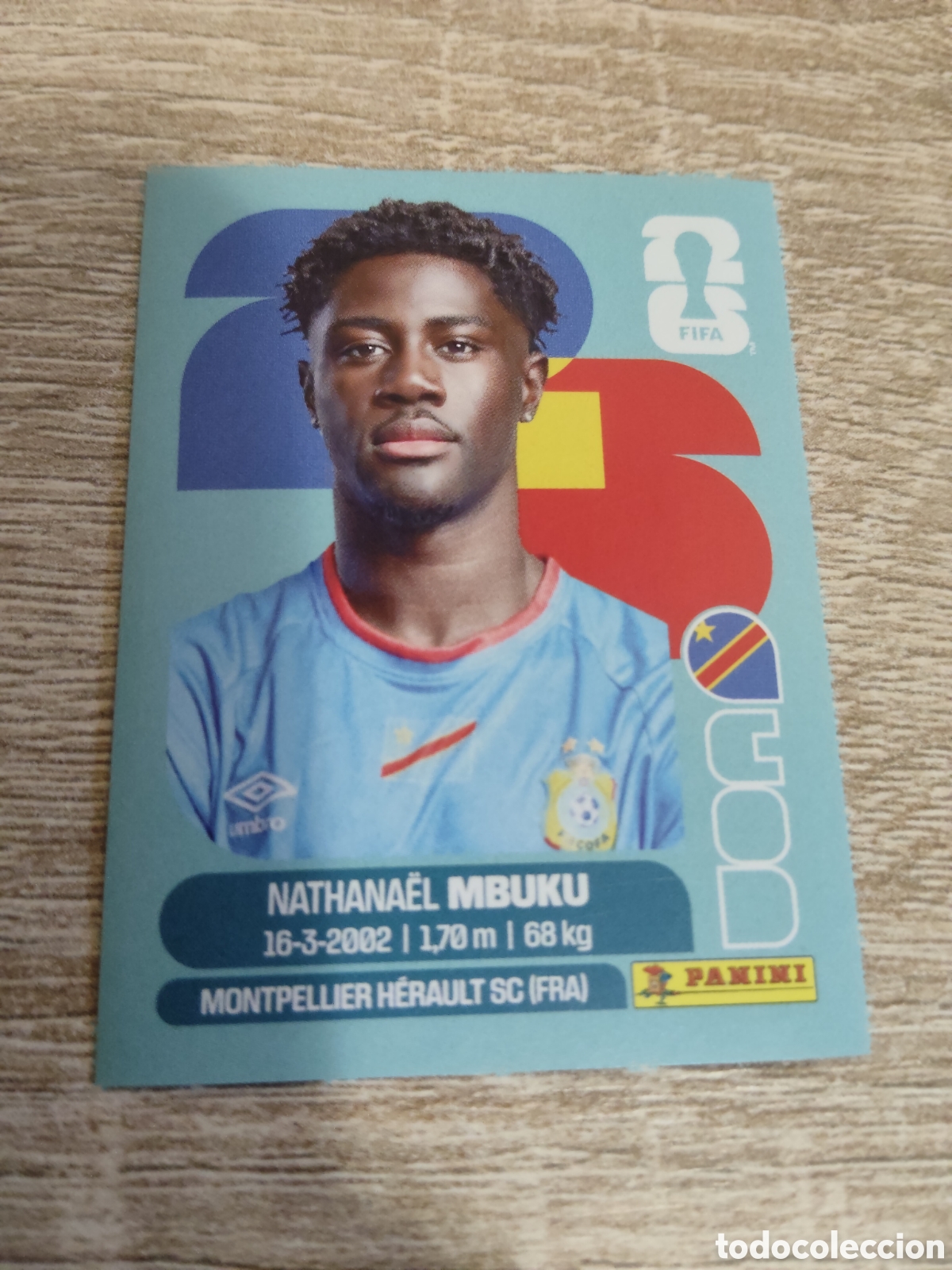 Cromos de F&uacute;tbol: Panini mundial 2026 COD 20 Nathanael Mbuku Congo
