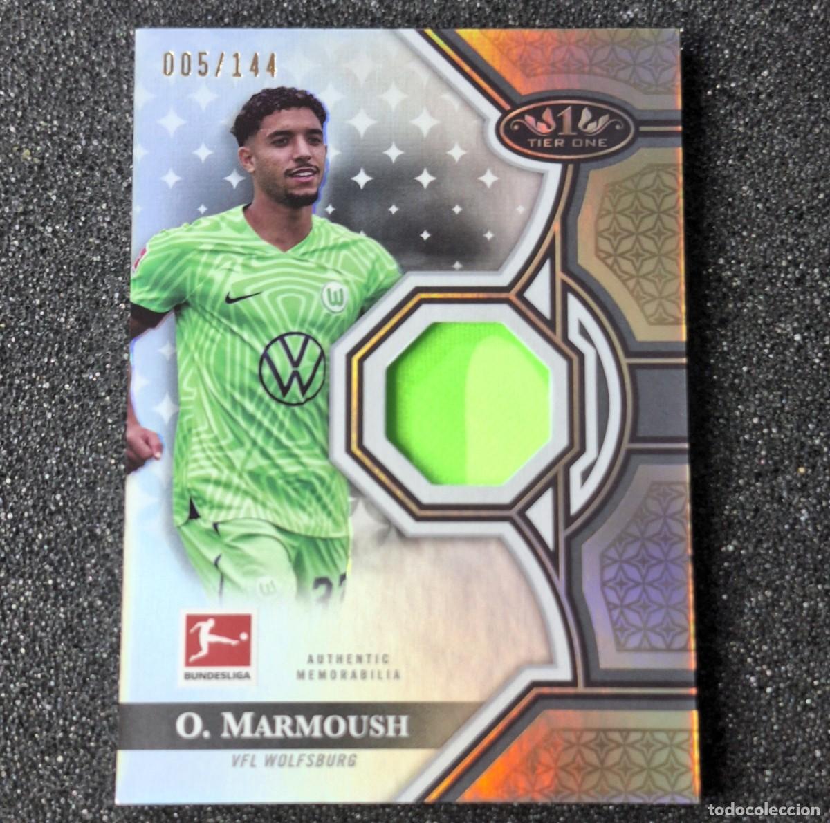 Cromos de F&uacute;tbol: Omar Marmoush Wolfsburg Topps Bundesliga Soccer Authentic Memorabilia Tier One 005/144
