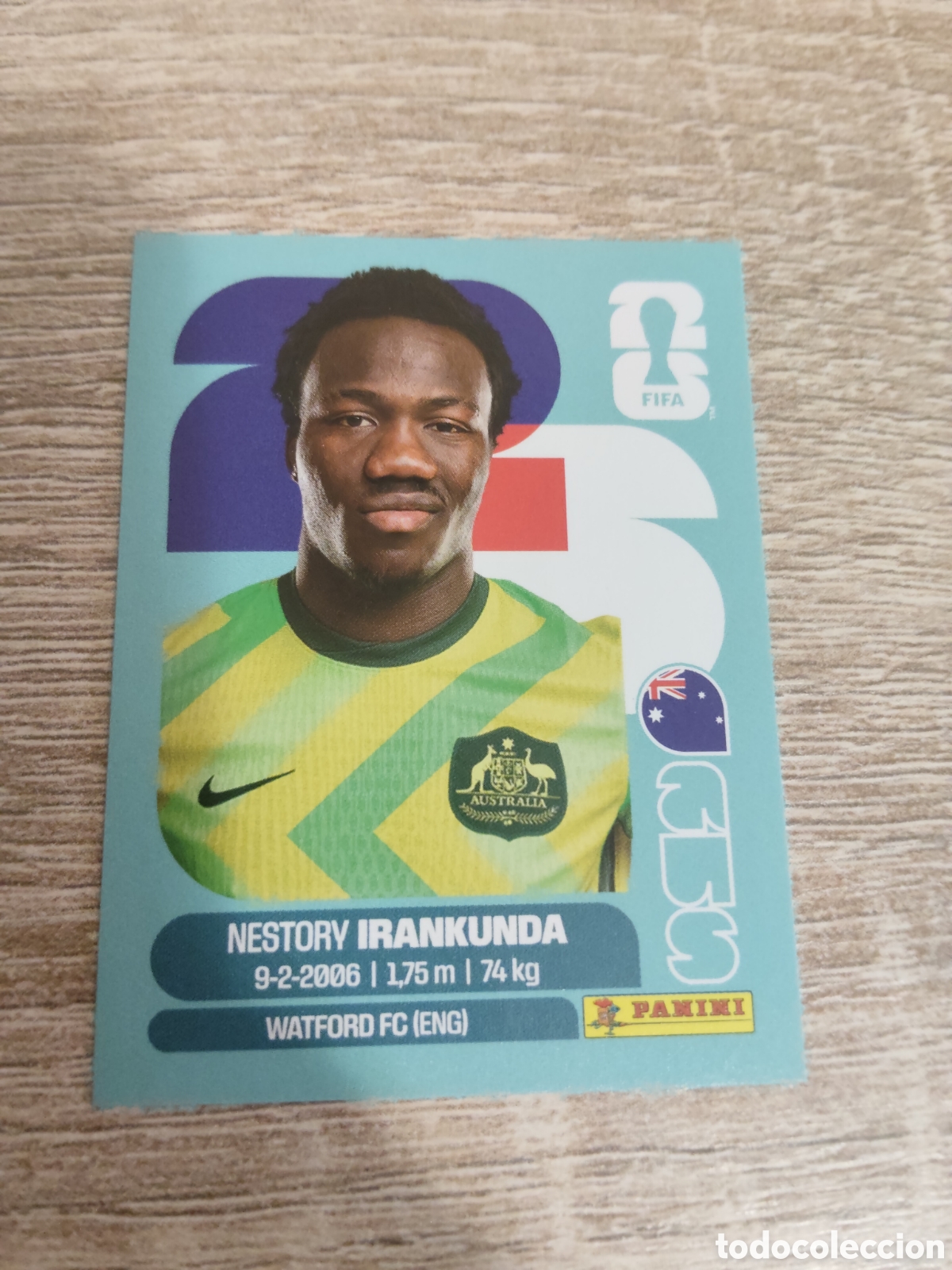 Cromos de F&uacute;tbol: Panini mundial 2026 AUS 19 Nestory Irankunda Australia