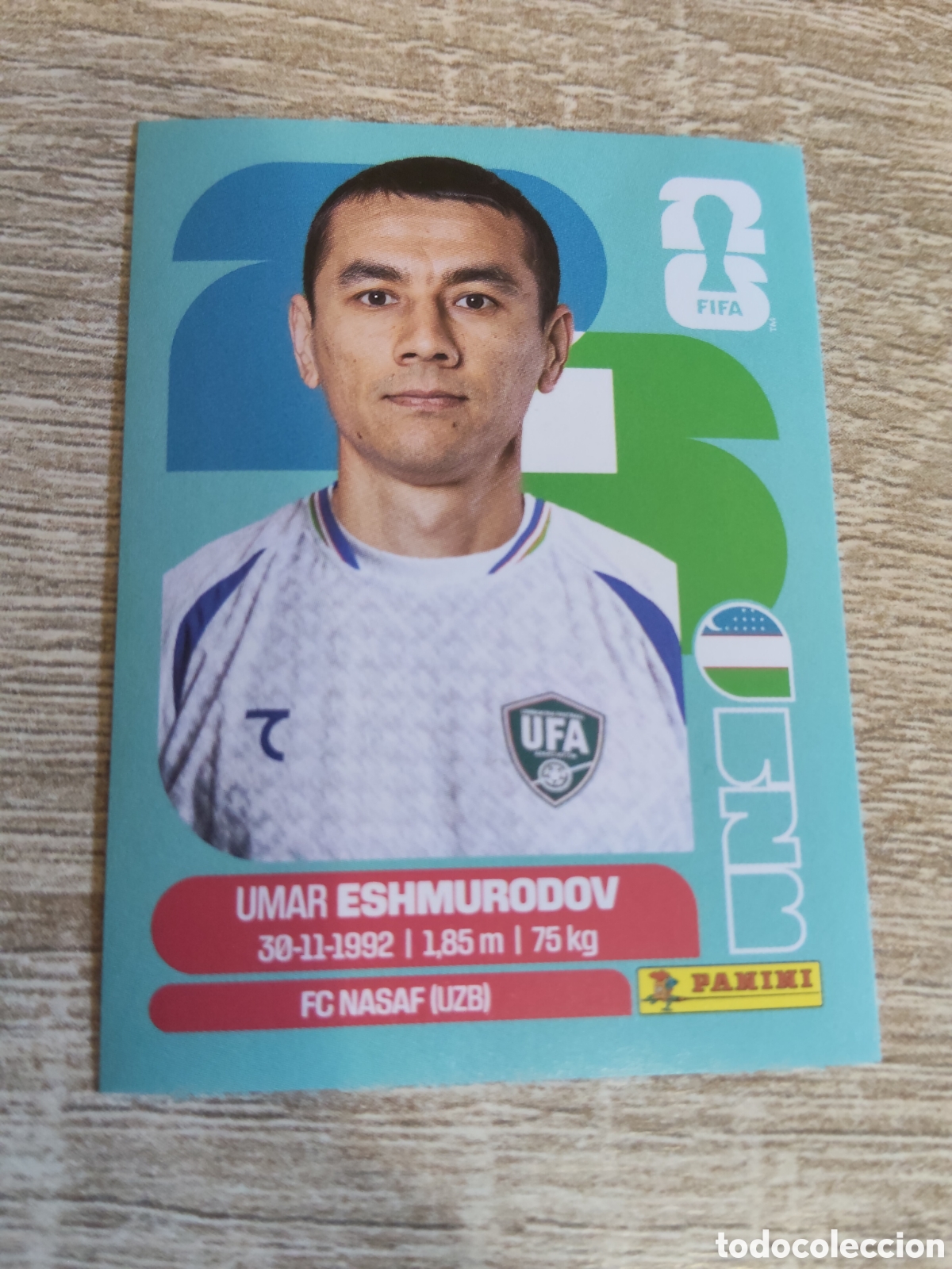 Cromos de F&uacute;tbol: Panini mundial 2026 UZB 5 Umar Eshmurodov Uzbekist&aacute;n