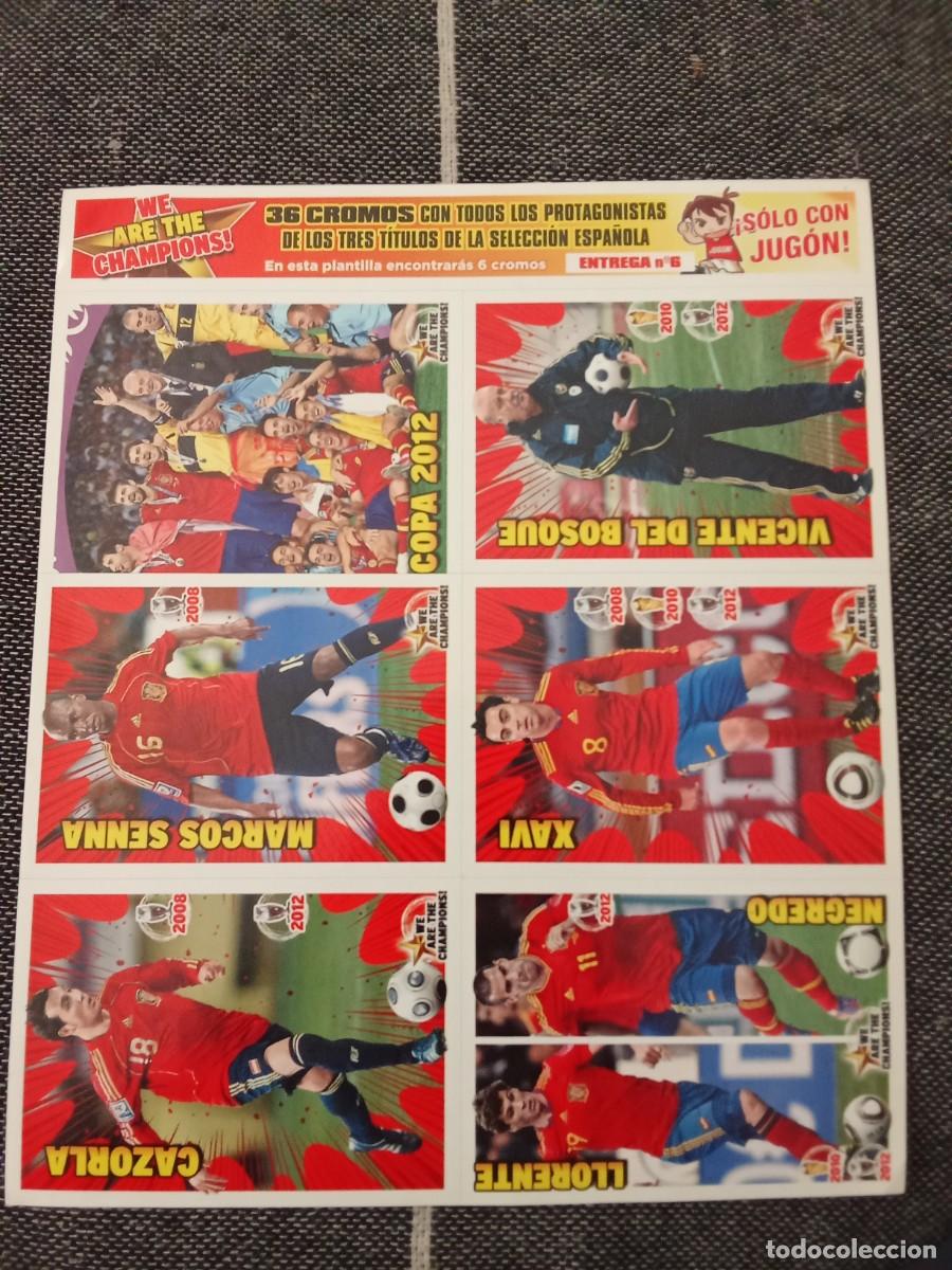 Cromos de F&uacute;tbol: Lamina 6 we are the champions Espa&ntilde;a campeones de europa 2012 jugon