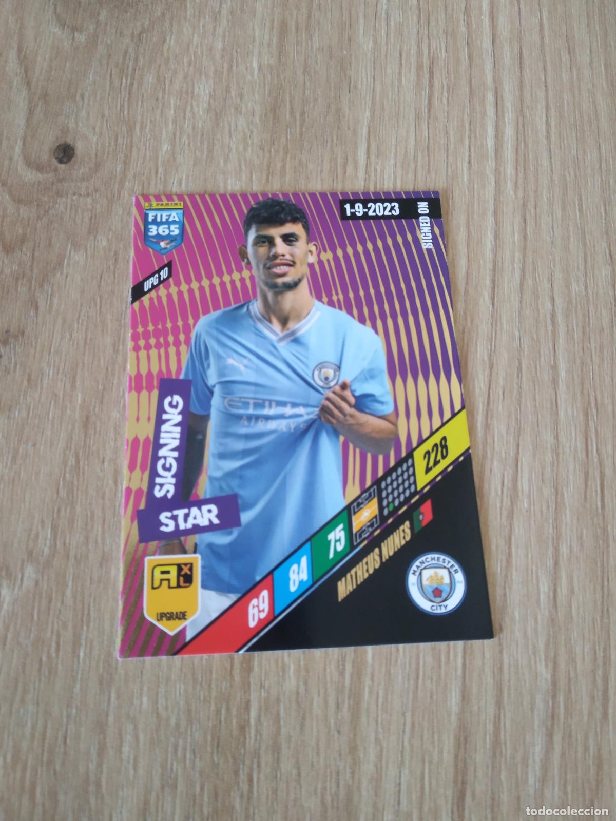 Cromos de F&uacute;tbol: UPG 10 MATHEUS NUNES MANCHESTER CITY CROMO FUTBOL PANINI ADRENALYN 2023-2024 FIFA 365 23-24