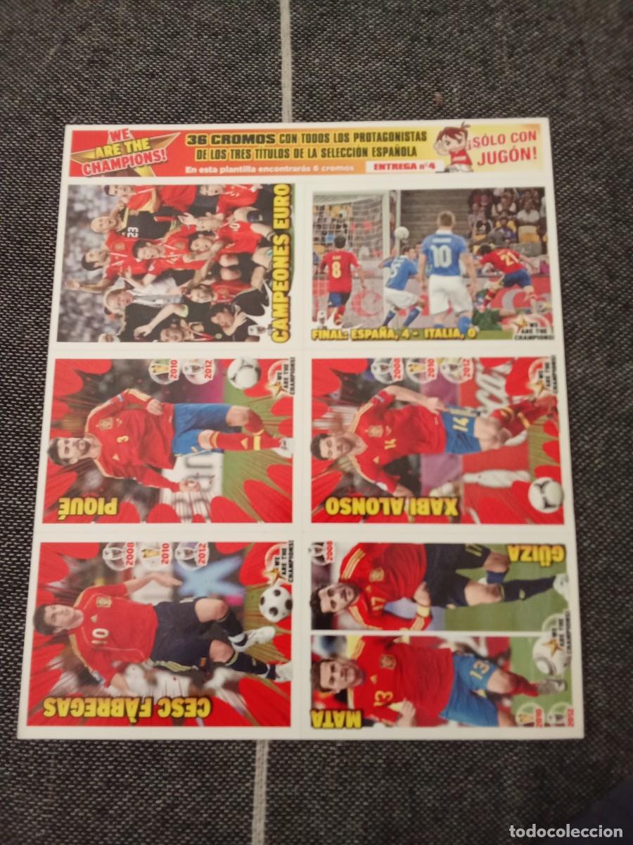Cromos de F&uacute;tbol: Lamina 4 we are the champions Espa&ntilde;a campeones de europa 2012 jugon