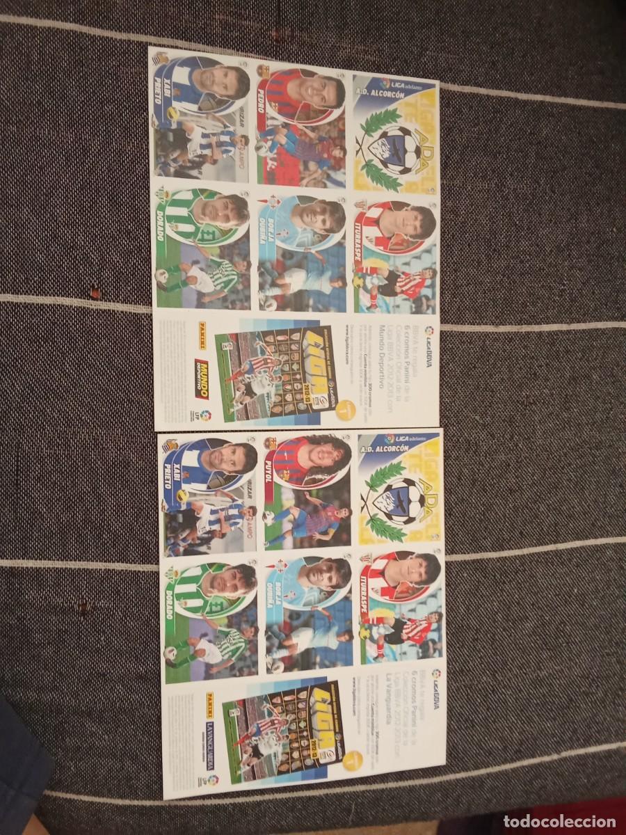 Cromos de F&uacute;tbol: Lamina BBVA ( error ) iga este 2012-13 mundo deportivo en una sale pedro y en otra Puyol FC Barcelo
